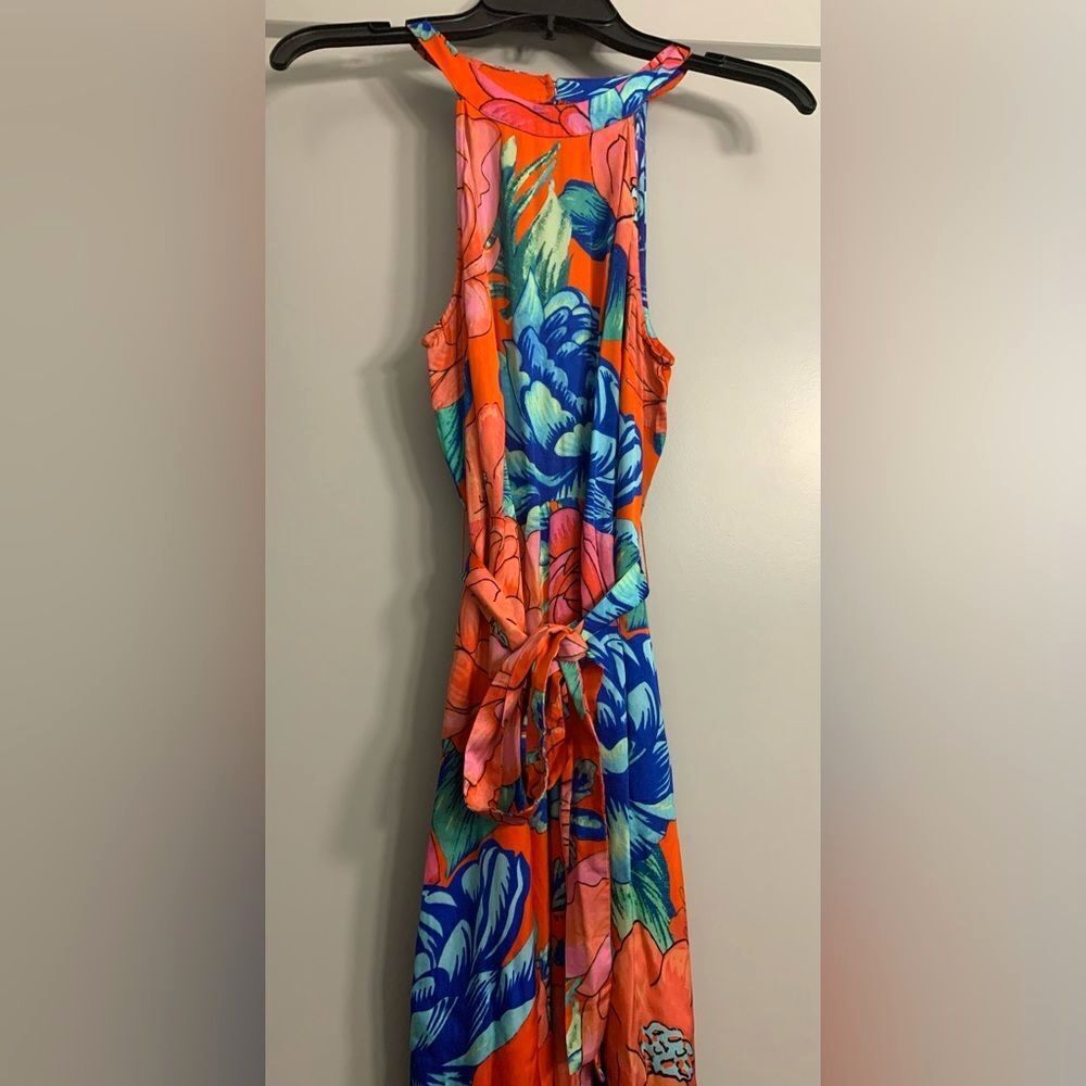 Farm Rio x Anthropologie Floral Print Halter Wide Leg Jumpsuit Resortwear - XS - Picture 5 of 15
